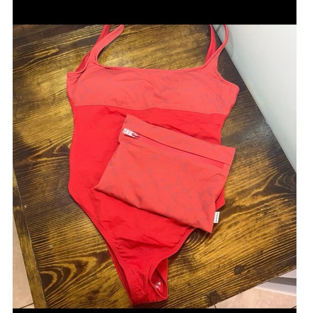 Coach Red One Piece‎ Swimsuit Size Small